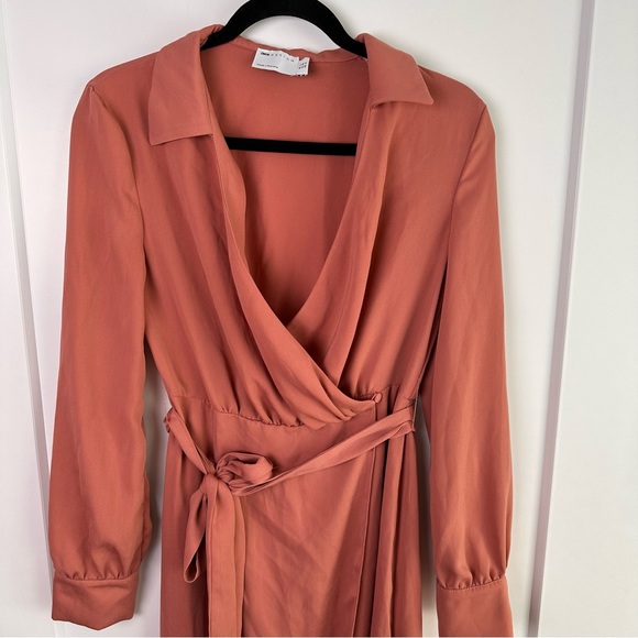 ASOS Design Long Sleeve Wrap Midi Dress - Picture 4 of 9